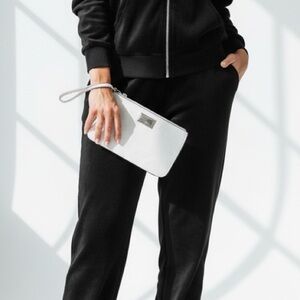 Juicy Couture silver leather wristlet purse going out mini bag wristlet phone